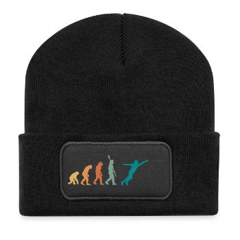 Evolution Retro Fechten - Recycelte Patch Beanie - Schwarz - Vorne