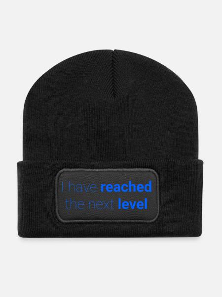 Abstraktes Kontrastmuster zur Selbstdarstellung - Recycelte Patch Beanie - Schwarz