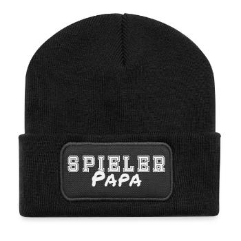 Spieler Papa - Recycelte Patch Beanie - Schwarz - Vorne