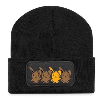 4 Hasen Freunde Unterschied Be Different Anders - Recycelte Patch Beanie - Schwarz - Vorne