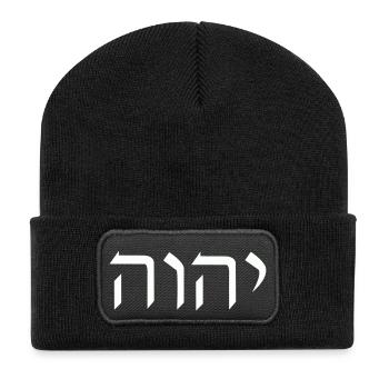 YHWH Hebrew - Recycled Patch Beanie - black - Front