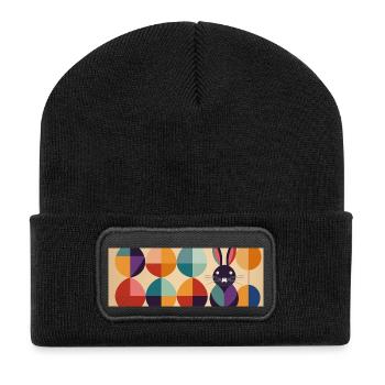 Osterhase No.10 - Recycelte Patch Beanie - Schwarz - Vorne