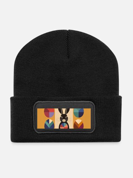 Easter Bunny No.06 - Recycled Patch Beanie - black
