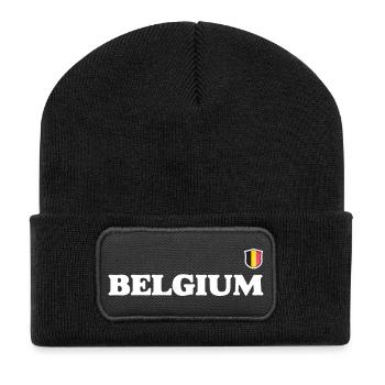 Belgium Flag - Recycled Patch Beanie - black - Front
