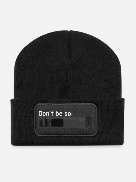 « Ne soyez pas si négatif » w - Beanie recyclé à patch - noir