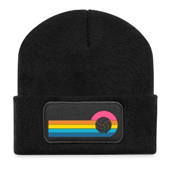 Volleyball - Recycelte Patch Beanie - Schwarz - Vorne