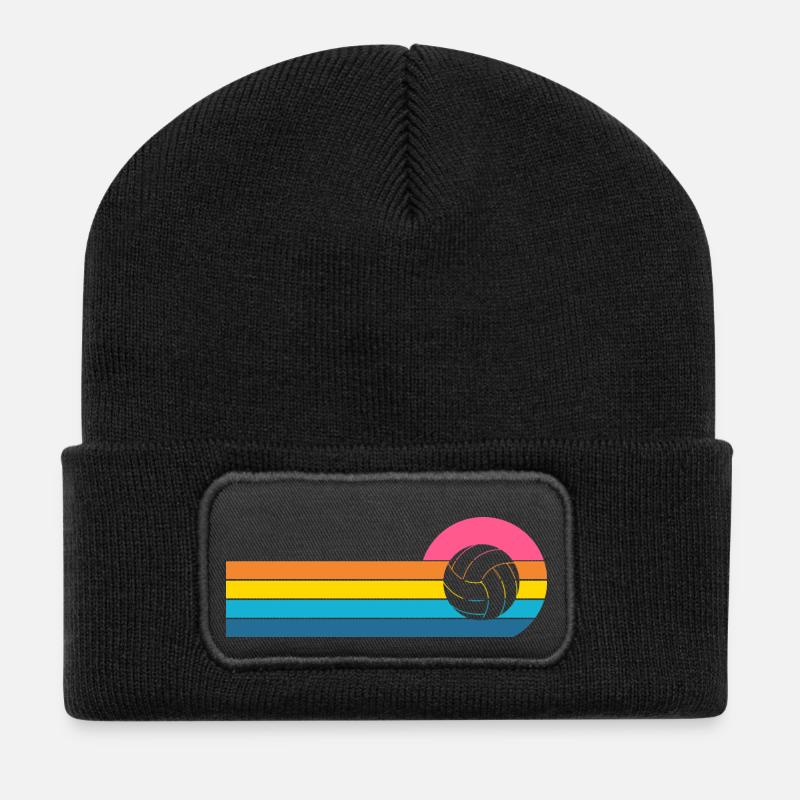 Volleyball - Recycelte Patch Beanie - Schwarz