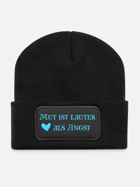 Mut ist lauter als Angst - Recycelte Patch Beanie - Schwarz