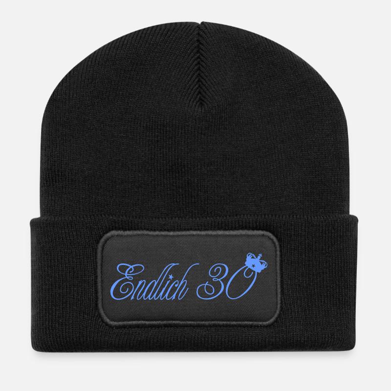 endlich_30 - Recycelte Patch Beanie - Schwarz