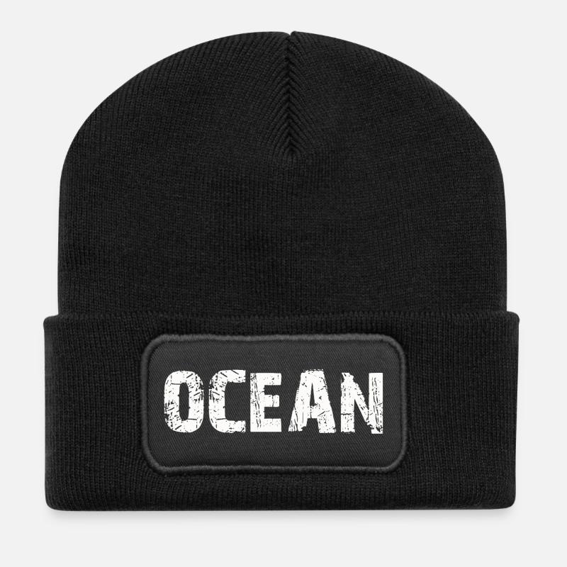 OCEAN - Recycelte Patch Beanie - Schwarz