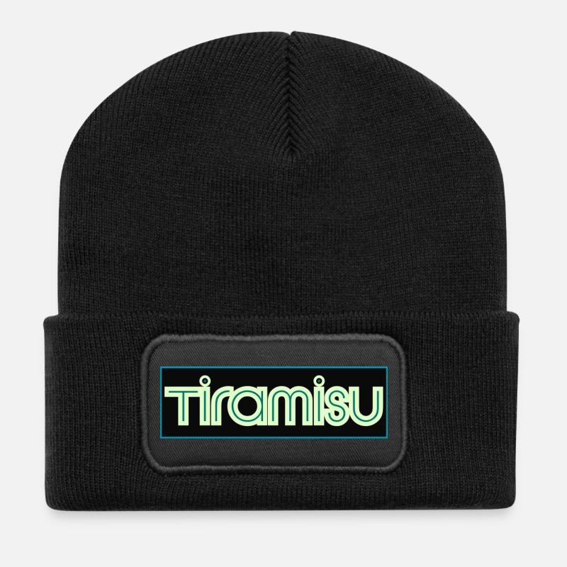 Triamisu Neon Retro - Recycelte Patch Beanie - Schwarz