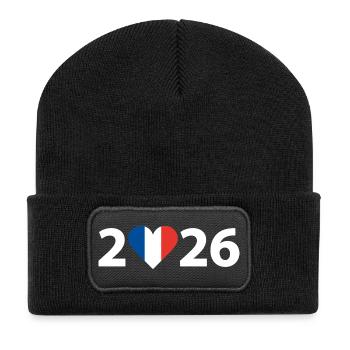 I love France 2026, holidays in France 2026 - Recycled Patch Beanie - black - Front