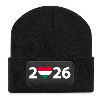 I love Hungary 2026, Hungary 2026 - Recycled Patch Beanie - black - Front