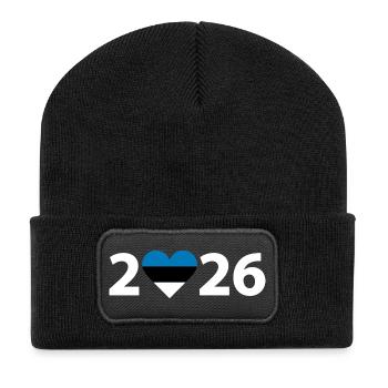 I love Estonia 2026, vacation in Estonia 2026 - Recycled Patch Beanie - black - Front