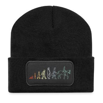 Évolution équestre - Beanie recyclé à patch - noir - Devant