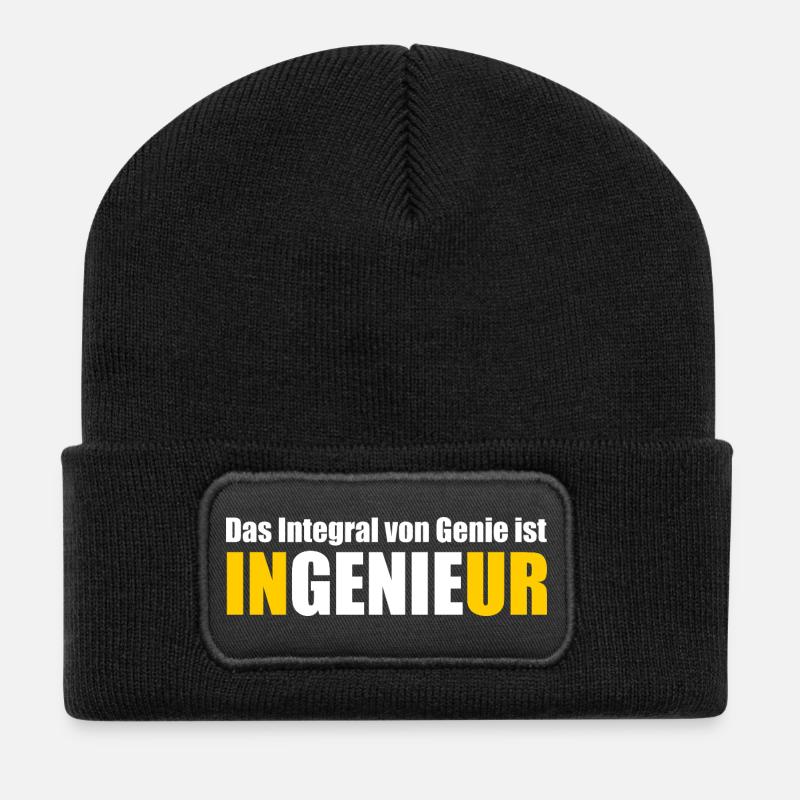 Ingenieur Genie Mathematiker lustiger Wortwitz Int - Recycelte Patch Beanie - Schwarz