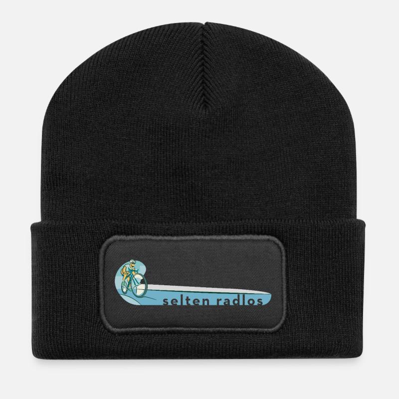 Selten radlos – Rennrad Wortspiel Spruch Geschenk - Recycelte Patch Beanie - Schwarz