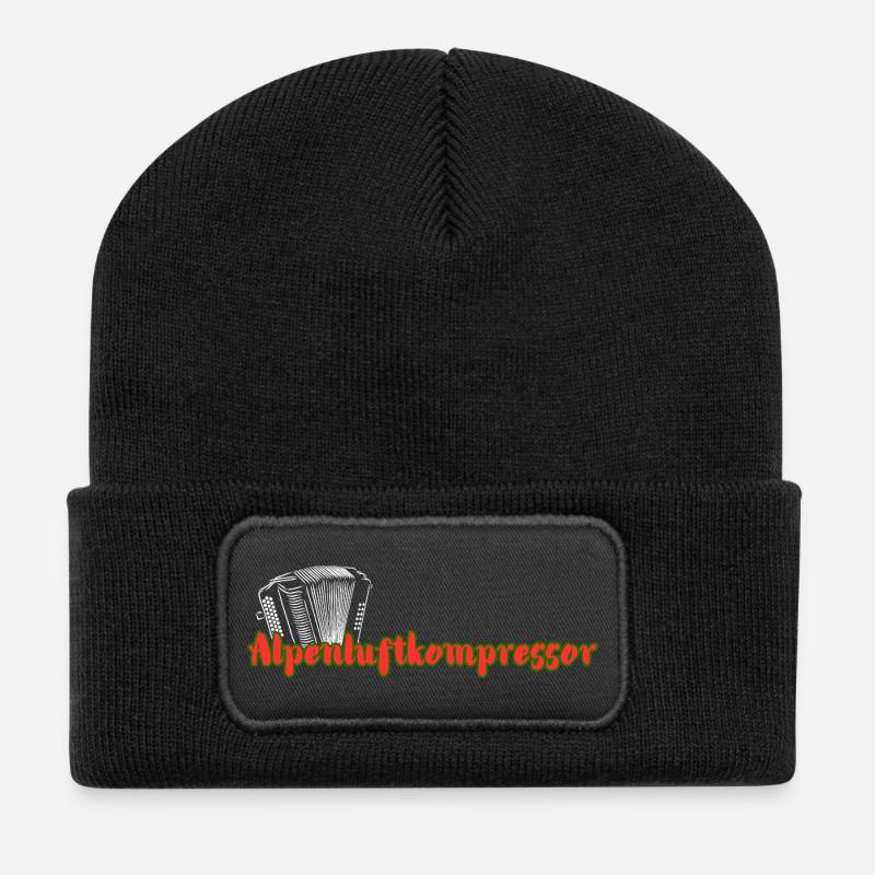 Alpenluftkompressor_2 - Recycelte Patch Beanie - Schwarz