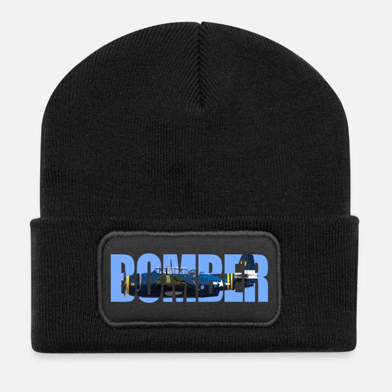 Bomber TBF Avenger - Recycelte Patch Beanie - Schwarz