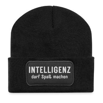 L’intelligence peut être amusante Conception d’affirmations - Beanie recyclé à patch - noir - Devant