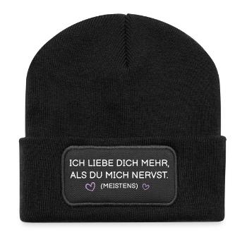 I love you more than you annoy me (most of the time) - Recycled Patch Beanie - black - Front
