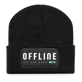 Offline is the new bio - Recycled Patch Beanie - black - Front