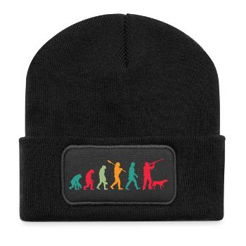 Die Evolution der Jäger - Recycelte Patch Beanie - Schwarz - Vorne