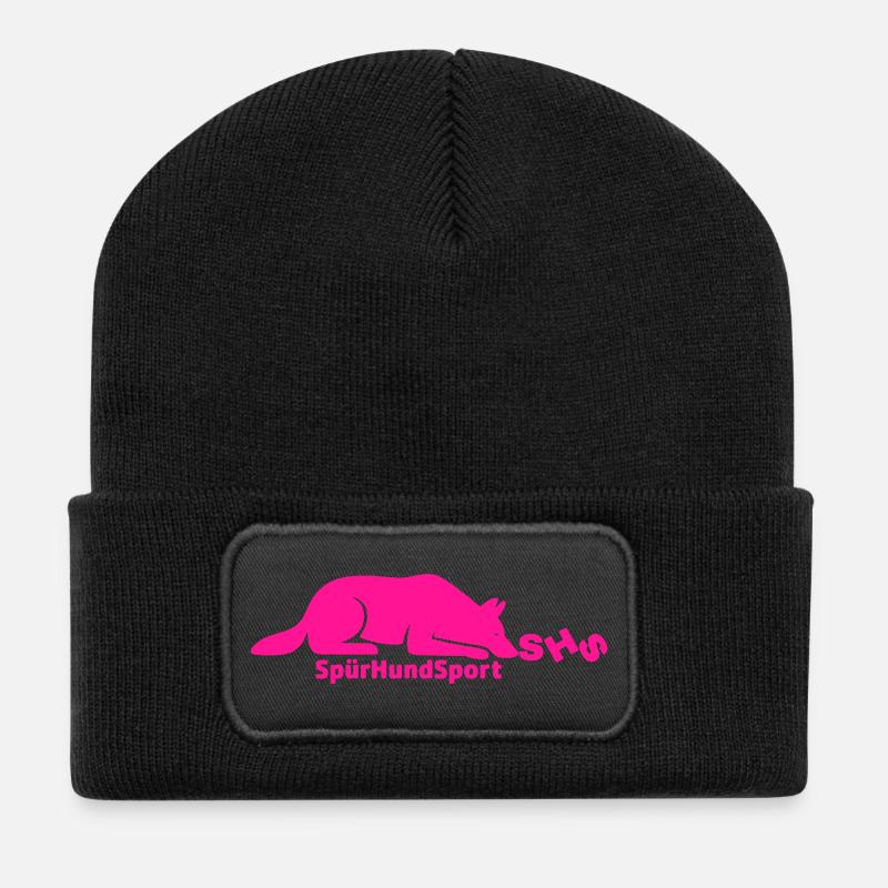SHS logo pink - Recycled Patch Beanie - black