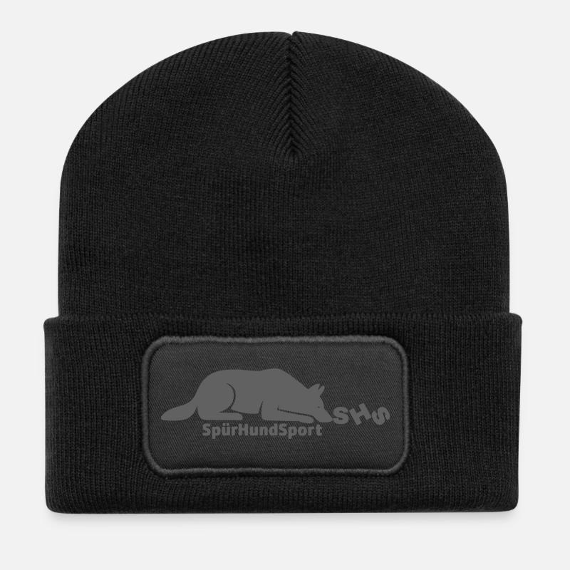 SHS Logo grau - Recycelte Patch Beanie - Schwarz