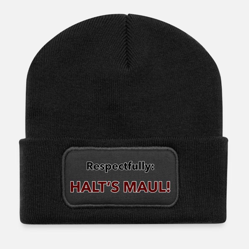 Mit Respekt Statement der besonderen Art - Recycelte Patch Beanie - Schwarz