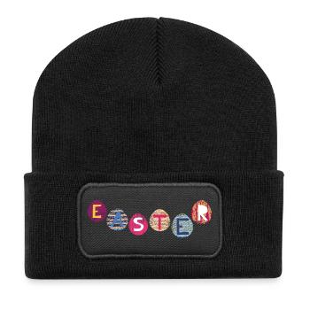 Lettres de Pâques sur des œufs colorés - Beanie recyclé à patch - noir - Devant