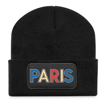Paris Color Block Typography - Recycled Patch Beanie - black - Front