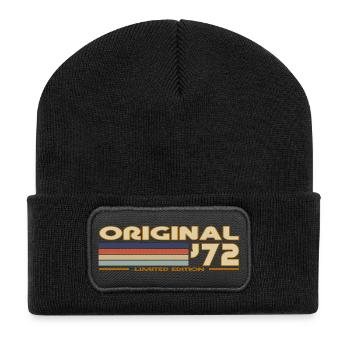 Rétro vintage 1972 - Beanie recyclé à patch - noir - Devant