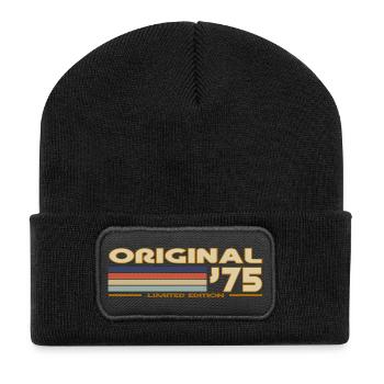 Rétro vintage 1975 - Beanie recyclé à patch - noir - Devant