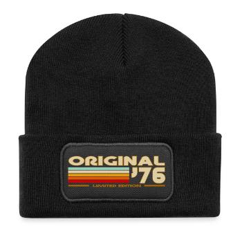 1976 - Recycelte Patch Beanie - Schwarz - Vorne