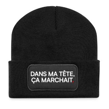 IN MY HEAD IT WORKED. | Humor - Recycled Patch Beanie - black - Front
