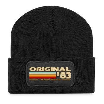 1983 - Recycelte Patch Beanie - Schwarz - Vorne