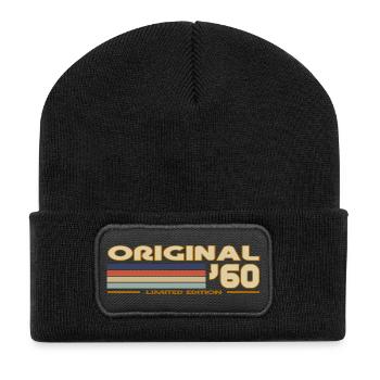 1960 - Recycelte Patch Beanie - Schwarz - Vorne