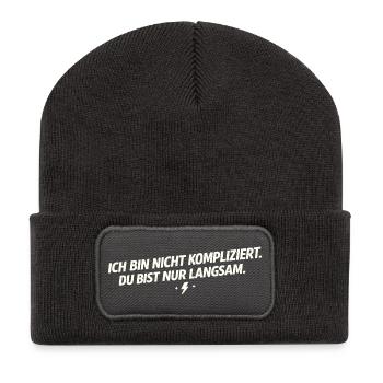 I'm not complicated - you're slow - Recycled Patch Beanie - dark grey - Front