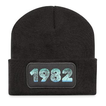 Grunge Naissance 1982 - Beanie recyclé à patch - charbon - Devant