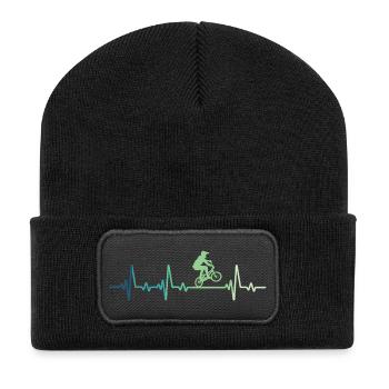 Vélo BMX Battement de cœur du cycliste Vélo BMX - Beanie recyclé à patch - noir - Devant