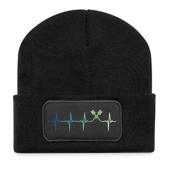 Darts Herzschlag Darts - Recycelte Patch Beanie - Schwarz - Vorne