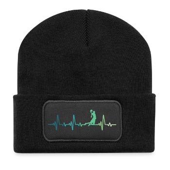 Basketball battement de coeur joueur de Basketball - Beanie recyclé à patch - noir - Devant
