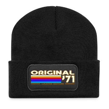 1971 - Beanie recyclé à patch - noir - Devant