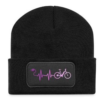 E-Bike Bike Cyclist Women - Recycled Patch Beanie - black - Front