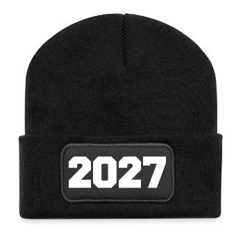 2027 - Recycelte Patch Beanie - Schwarz - Vorne