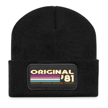 1981 - Recycelte Patch Beanie - Schwarz - Vorne