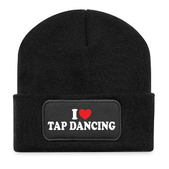I Love Tap Dancing Tap Dancer Dance - Recycled Patch Beanie - black - Front