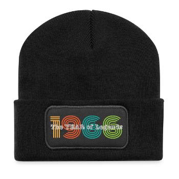 Vintage 1966 - Recycelte Patch Beanie - Schwarz - Vorne