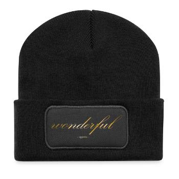 Wunderbar - Recycelte Patch Beanie - Schwarz - Vorne